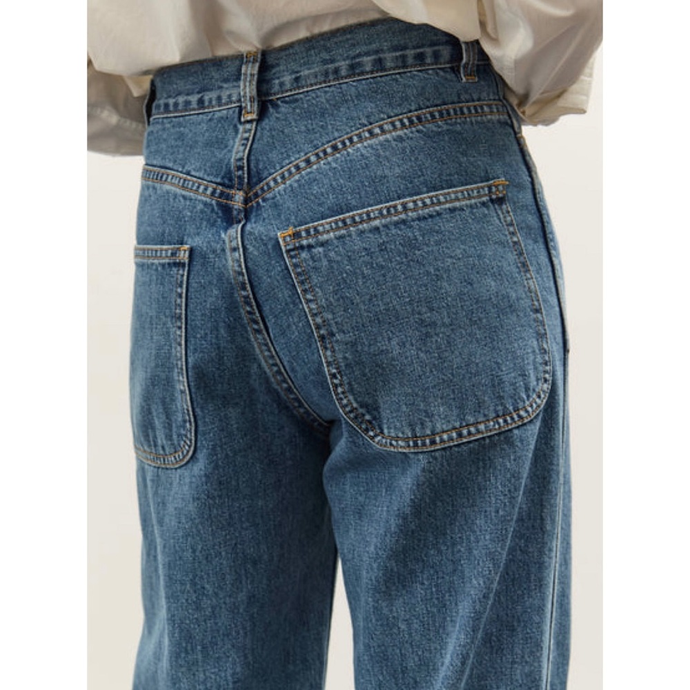 Jesse Kamm Straight Leg Denim Jeans Button Fly Japanese Denim Cowboy Blue 2 - Picture 4 of 10